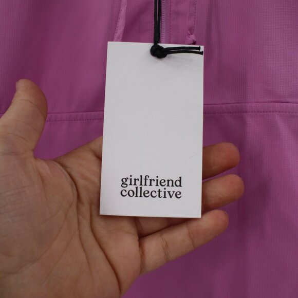 Girlfriend collective windbreaker jacket women's small zip up crop pink hooded - Picture 5 of 15